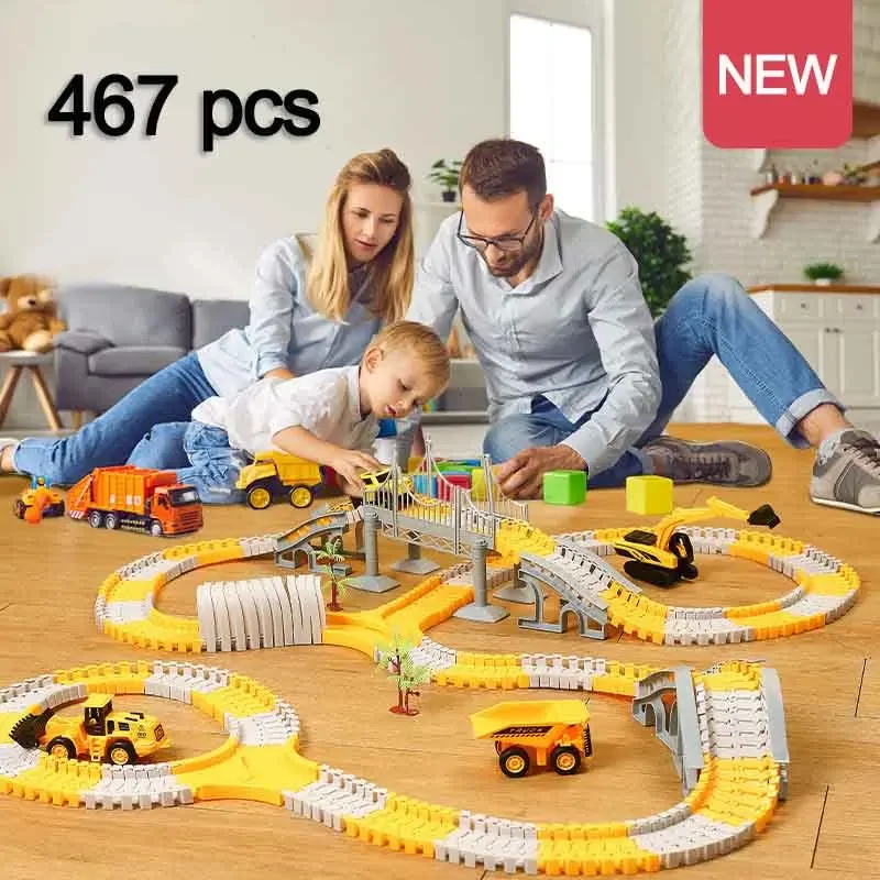 Hot Wheels Car Track Sets - 137-467 sztuk dzieci elektryczna zabawka torowa