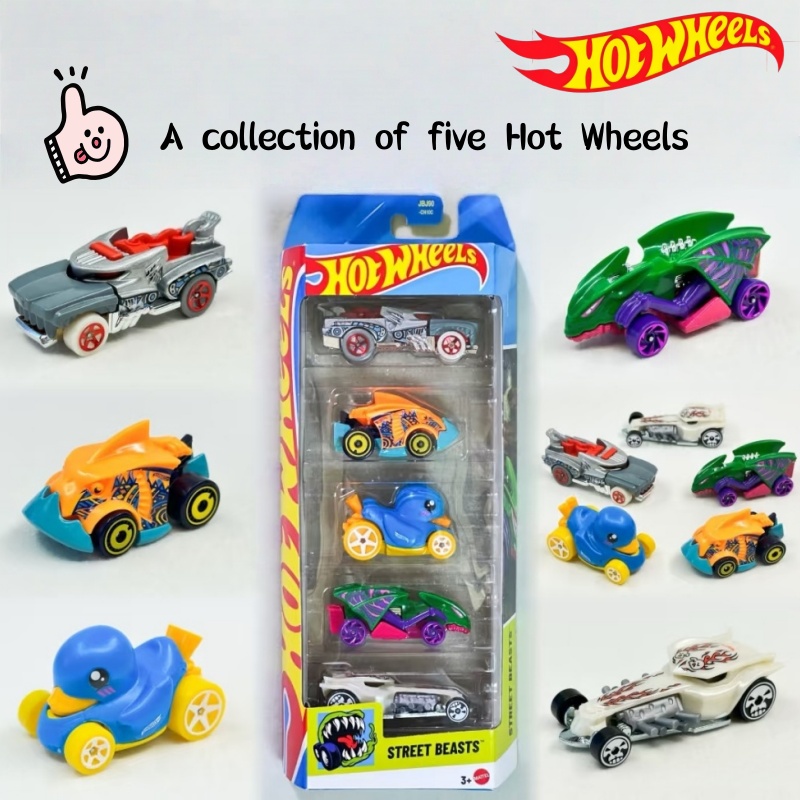 Hot Wheels Car Track Sets - Hotwheels Metalowe Małe Samochody Wyścigowe Pięcioelementowy