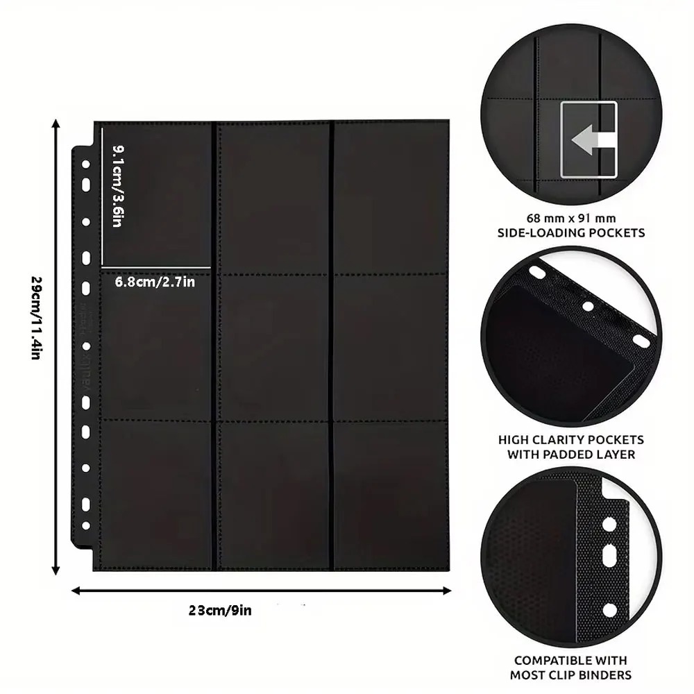 10 sztuk czarnych 9-kieszeniow – Trading Card Binder recenzja i cena